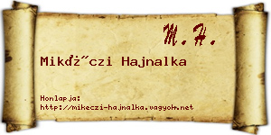 Mikéczi Hajnalka névjegykártya